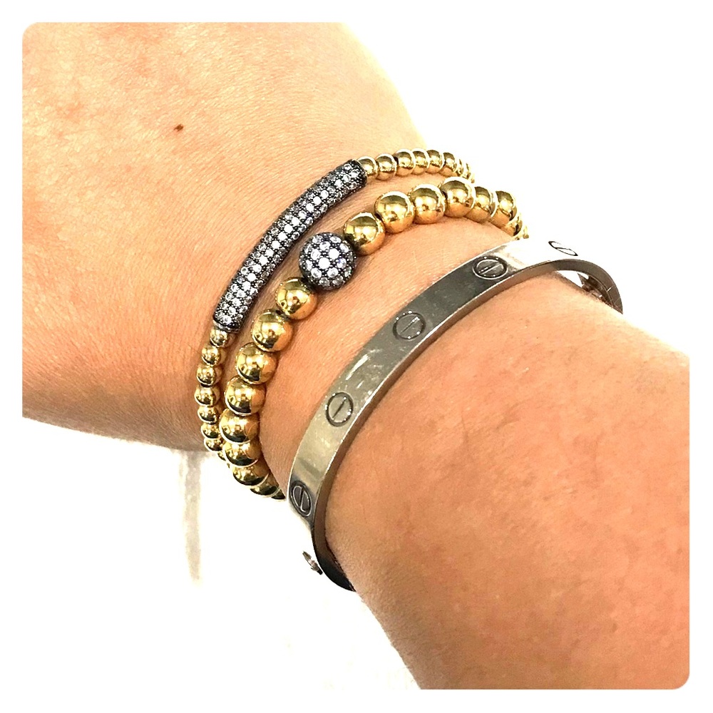 Gold tone Beaded bracelet set of 2